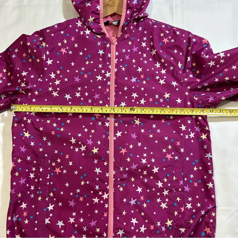 Lands' End Girls Waterproof Hooded Packable Rain Jacket XL 14/16